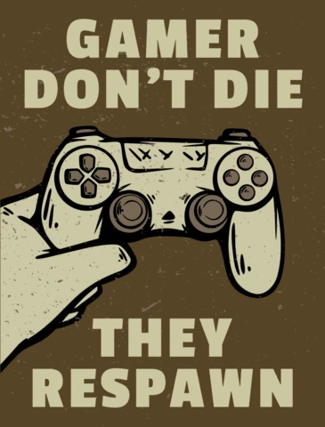 Gamer with Game Pad Vintage Poster Design Template