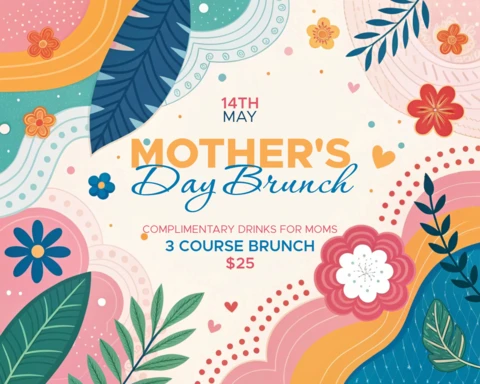Colorful Illustrated Design for Mother's Day Brunch Invitation Template
