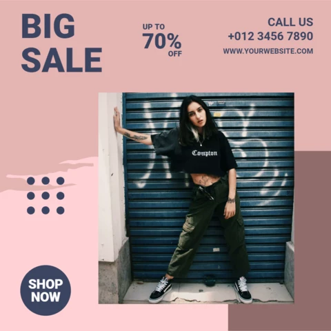 Commercial Offer Fashion Instagram Post Design Template