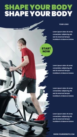 Shape Your Body Gym Ad Instagram Story Post Design Template