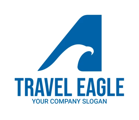 Plantilla de diseño de logotipo de águila viajera