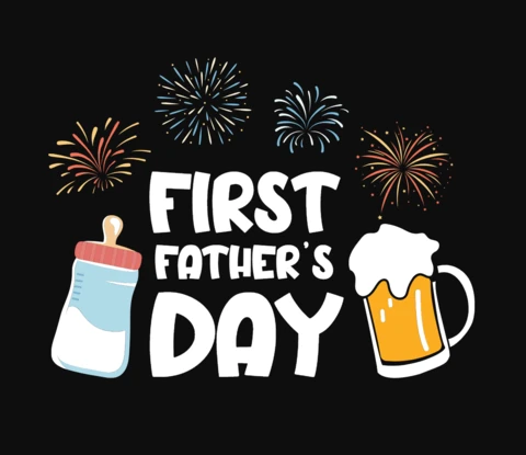 Erster vatertag mit bier t-shirt design vorlage