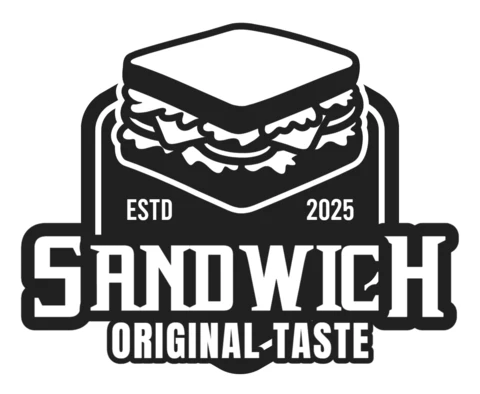 Modèle de logo pour sandwicherie noir