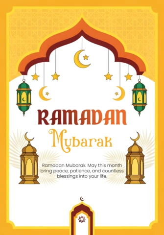 Szablon projektu Ramadan mubarak z lampionami do kart okolicznościowych