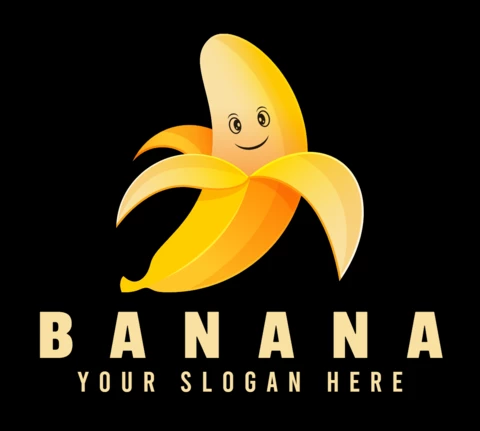 Plantilla de diseño de logotipo de plátano colorido