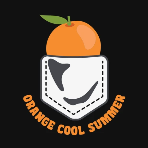 Funny Orange Cool Summer T-Shirt Design Template