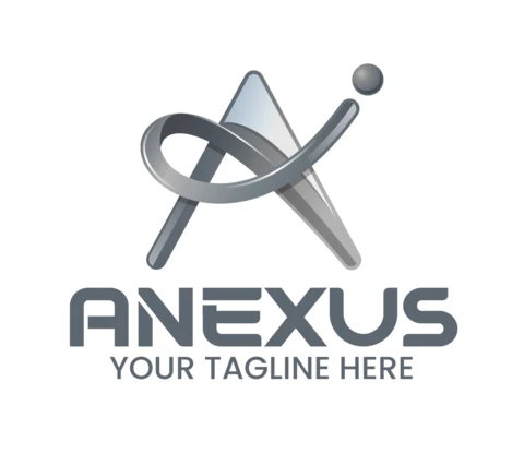 Lettera 3d Anexus un modello di design di logo moderno ed elegante