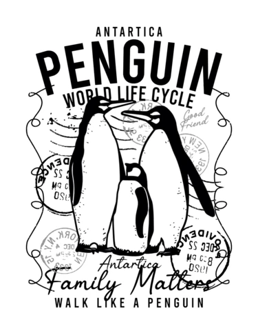Modèle de t-shirt de la famille Pingouin