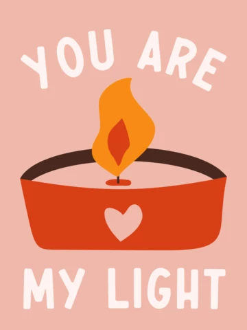 Valentines Day Candle T-shirt Template Design