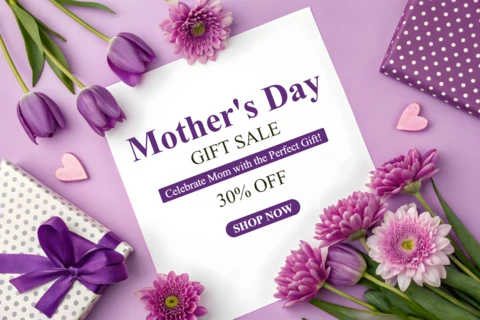 Elegant Mother's Day Gift Sale Template Design – Celebrate Mom with 30% Off