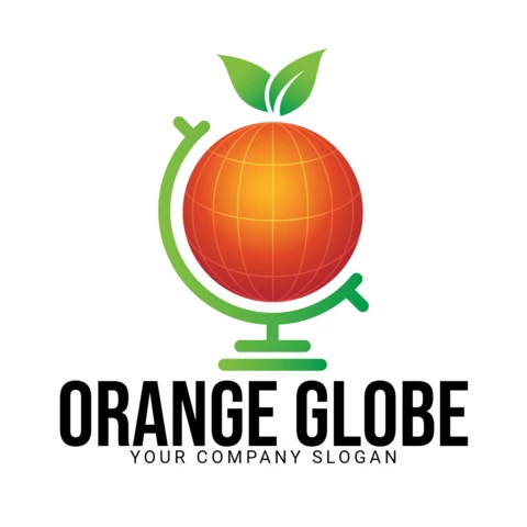 Orange Globe Logo Design Template
