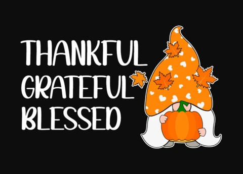 Thanksgiving Grateful Gnome T-Shirt Design Template