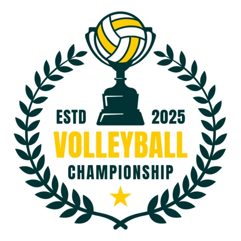 Voleybol şampiyonası logo tasarım şablonu