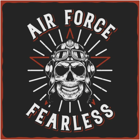 Modèle de t-shirt tête de mort de l'armée de l'air