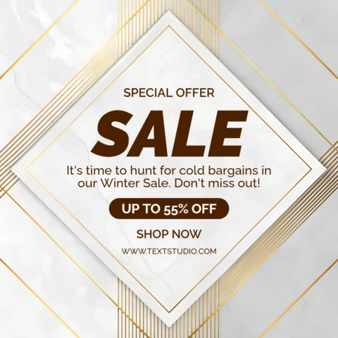 Elegant Sale Promotion Template with Geometric Design for Winter Marketing Campaign