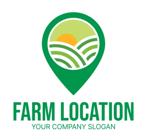 Farm Location Colorful Logo Design Template