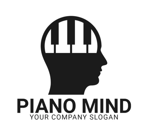 Piano Mind Music Logo Design Template