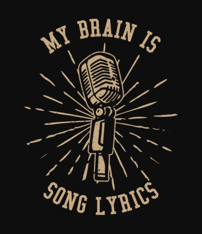 Song with Microphone Vintage T-shirt Design Template