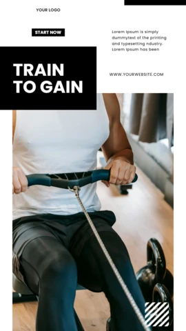 Szablon postu instagramowego Train to gain gym center