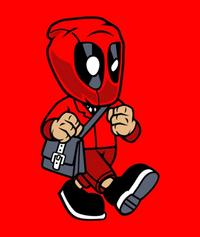 Plantilla de diseño de camiseta de cultura pop de trabajador de Deadpool