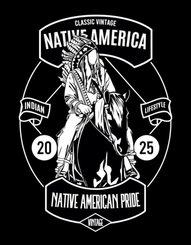 Native American Pride With Horse T-Shirt Design Template