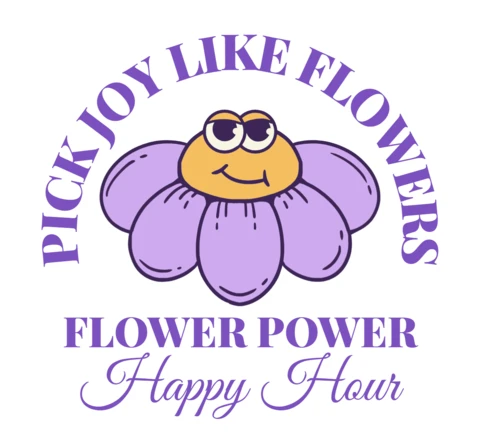 Modello di design floreale stravagante per eventi happy hour