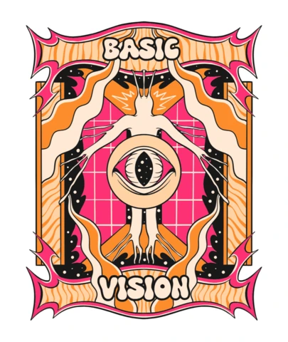 Retro Psychedelic Design Template: Basic Vision Editable Art