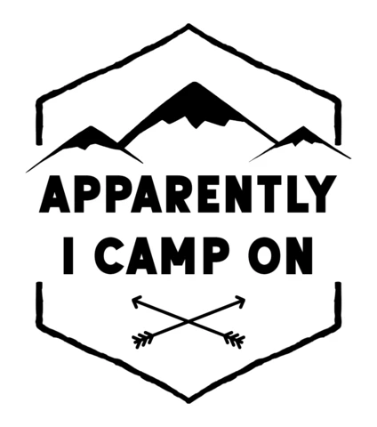 Winter Apparently I Camp On Silhouette Line Art Logo Template Design