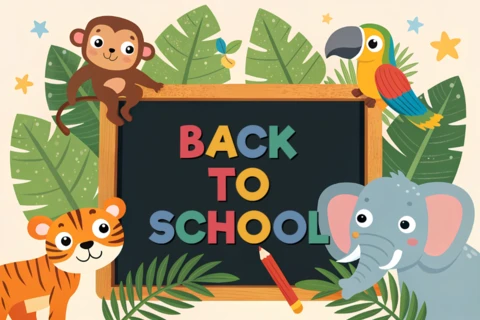 Back to School Animal Design Template for Kids' Classroom Decor