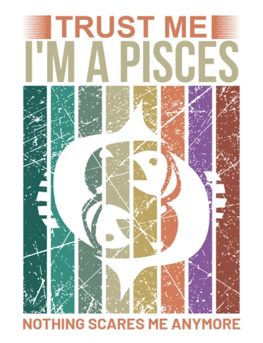 Vintage Grunge Pisces Design Template for Zodiac Enthusiasts