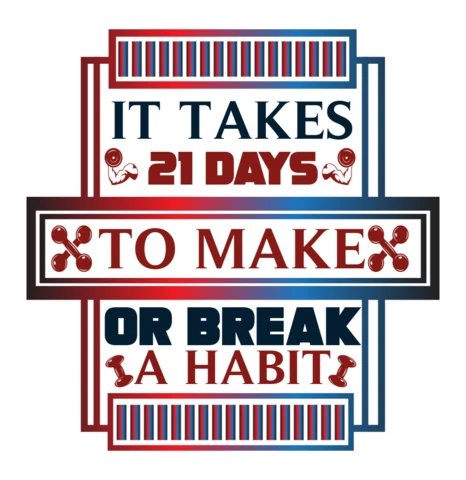 Plantilla de diseño de cita de motivación para estar en forma: 21 días para crear o romper un hábito