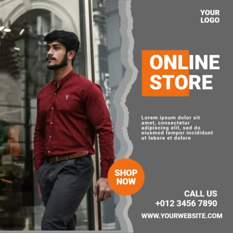 Online Store Fashion Instagram Post Design Template