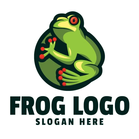 Modelo de design de logotipo de sapo