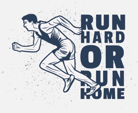 Joueur de football en train de courir Modèle de t-shirt vintage