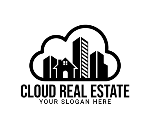 Cloud Real Estate Logo Design Template