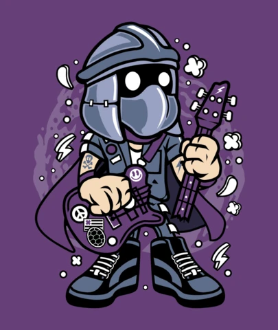 Shredder Rockstar Pop Culture T-Shirt Design Template