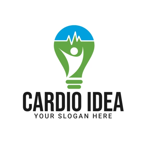 Cardio Idea Medical Health Logo Design Template