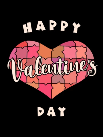Happy Valentines Day Heart T-shirt Template Design