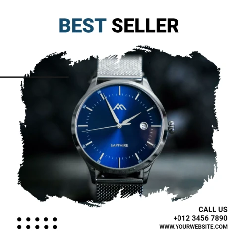 Plantilla de diseño de post de instagram de venta de relojes de lujo