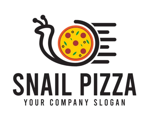 Modello di design colorato con logo pizza lumaca