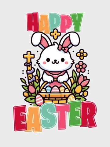 Plantilla de diseño de tarjeta de feliz pascua