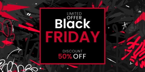 Bold Black Friday Sale Design Template for Promotional Flyers