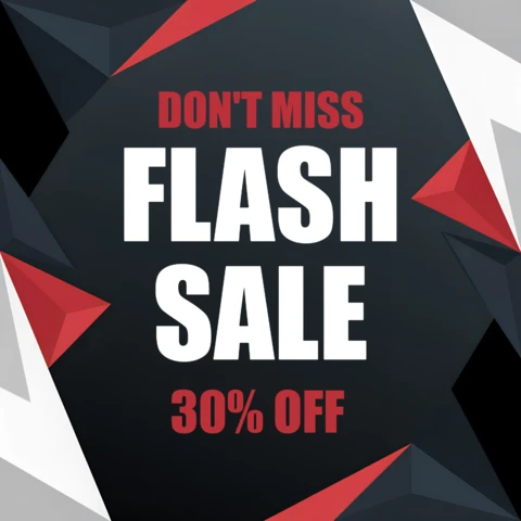 Dynamic Flash Sale Design Template with Geometric Elements for Promotional Flyers