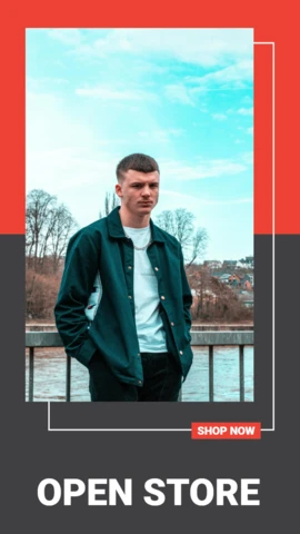 Graue und rote Designvorlage für Instagram-Story-Posts