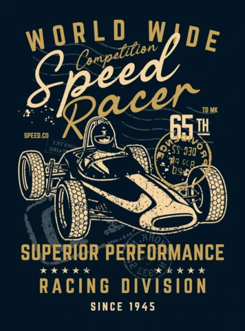 Speed Racer Vintage T-Shirt Design Template