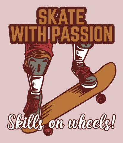 Modèle d'affiche "Skate with passion" (patiner avec passion)