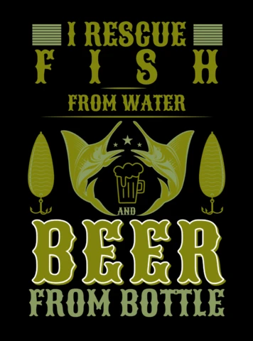 Modèle d'affiche de sauvetage de pêche et de bière de style vintage