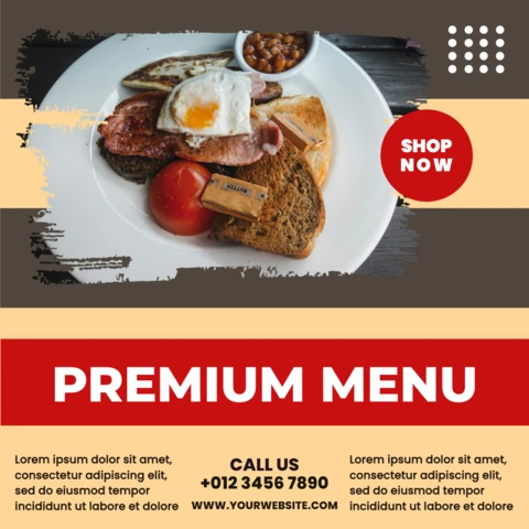 Impactful Ad Restaurant Instagram Post Design Template