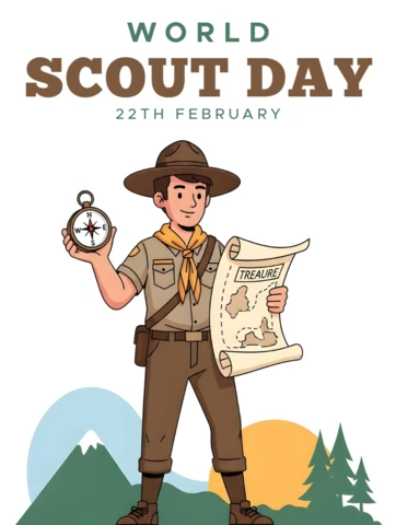 Scout Day Celebration Template with Adventure Design for Posters