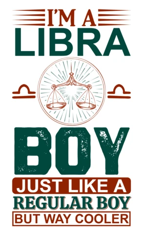 Libra Boy Retro Design Template - Cool Zodiac Graphic for Custom Apparel